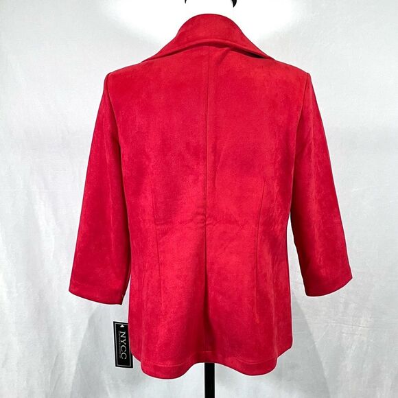 NYCC red faux suede blazer jacket size small NWT - Picture 3 of 7